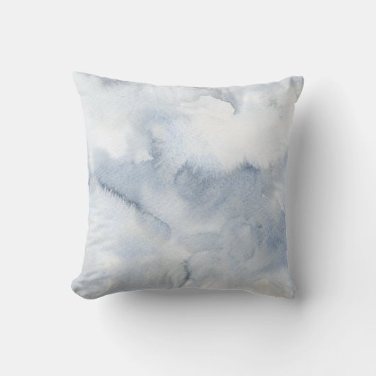 抽象芸術海水彩ほこりっぽい青素朴 クッション (正面)