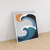 抽象芸術海波と太陽 ポスター