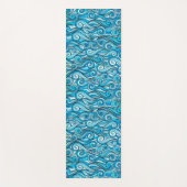 抽象芸術海波の青 ヨガマット (正面)