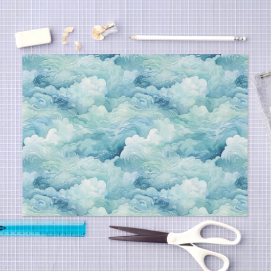 抽象芸術海波切り離し 薄葉紙 (クラフト)