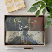 抽象芸術海賊の水絵画色のデコペ 薄葉紙 (ギフト)