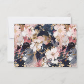 抽象芸術海軍と赤面色彩の鮮やかフローラパーソナライズされた ノートカード (裏面)