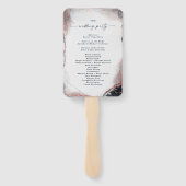 抽象芸術海軍バラ金ゴールド結婚の式典プログラム ハンドファン (裏面)