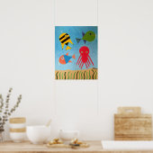 抽象芸術海 ポスター (キッチン)