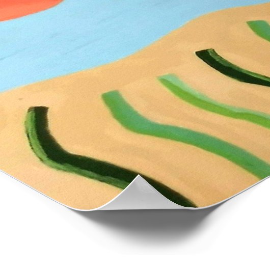 抽象芸術海 ポスター (角)