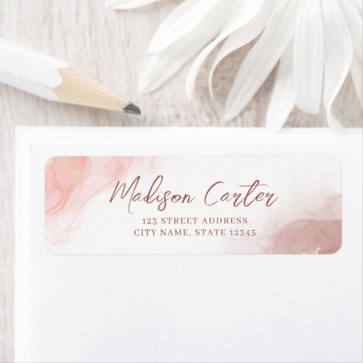 抽象芸術液アルコールインク差出人住所ラベル ラベル (インサイチュ)