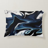 抽象芸術液エレガント液大理石流テクスチャ アクセントクッション (裏面)