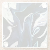 抽象芸術液エレガント液大理石流テクスチャ ガラスコースター (裏面)