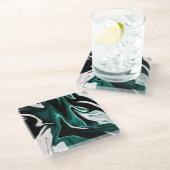 抽象芸術液エレガント液大理石流テクスチャ ガラスコースター (アングル)