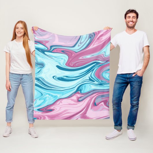 抽象芸術液エレガント液大理石流テクスチャ フリースブランケット (インサイチュ)