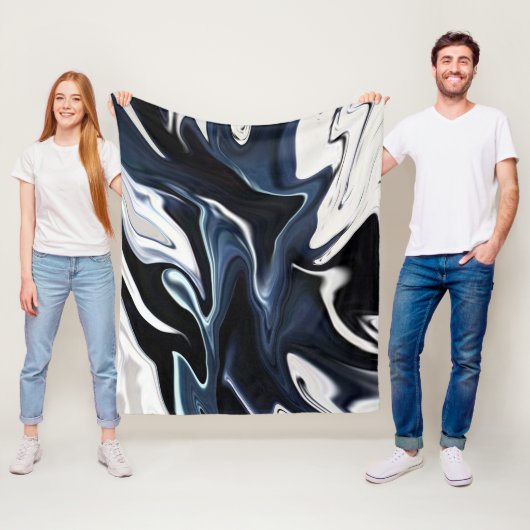 抽象芸術液エレガント液大理石流テクスチャ フリースブランケット (インサイチュ)