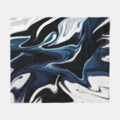 抽象芸術液エレガント液大理石流テクスチャ フリースブランケット (正面(横))