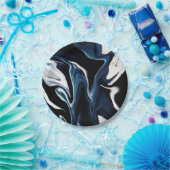 抽象芸術液エレガント液大理石流テクスチャ ペーパープレート (パーティー)