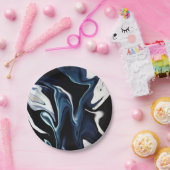 抽象芸術液エレガント液大理石流テクスチャ ペーパープレート (パーティー)