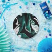 抽象芸術液エレガント液大理石流テクスチャ ペーパープレート (パーティー)