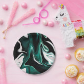 抽象芸術液エレガント液大理石流テクスチャ ペーパープレート (パーティー)