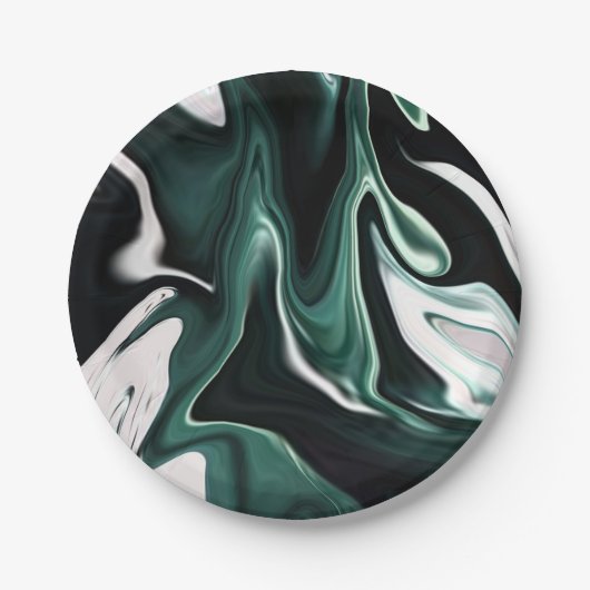抽象芸術液エレガント液大理石流テクスチャ ペーパープレート (正面)
