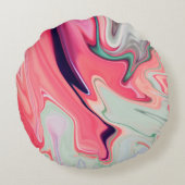 抽象芸術液エレガント液大理石流テクスチャ ラウンドクッション (裏面)