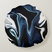抽象芸術液エレガント液大理石流テクスチャ ラウンドクッション (裏面)