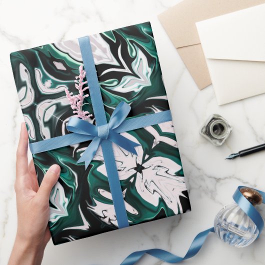 抽象芸術液エレガント液大理石流テクスチャ ラッピングペーパー (ギフト)