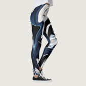 抽象芸術液エレガント液大理石流テクスチャ レギンス (右)