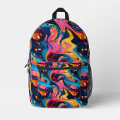 抽象芸術液体インクおもしろい プリントバックパック (正面)