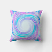 抽象芸術液体スワールパステルパープルカラープリント クッション (裏面)