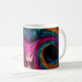 抽象芸術液体スワール明るいダークカラープリント コーヒーマグカップ (正面右)