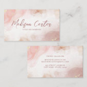 抽象芸術液体水色アルコールインク 名刺 (正面/裏面)