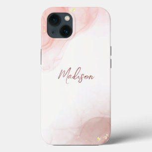 抽象芸術液体水色インク iPhone 13ケース