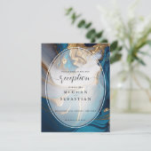 抽象芸術液体金ゴールドオンブルーマーブル エンクロージャーカード (スタンド正面)