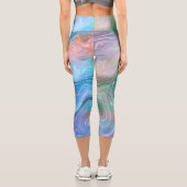 抽象芸術液大理石のテクスチャの背景 カプリレギンス (裏面)