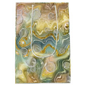 抽象芸術液大理石のテクスチャの背景 ミディアムペーパーバッグ (裏面)