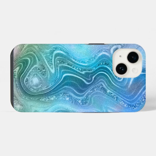 抽象芸術液大理石のテクスチャの背景 iPhoneケース (裏面横)