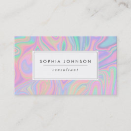 抽象芸術液虹彩パステルカラー 名刺