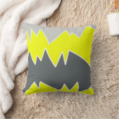 抽象芸術淡い色のアートグレーイエローチャコールグレー クッション (ブランケット)