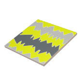 抽象芸術淡い色のアートグレーイエローチャコールグレー タイル (側面)