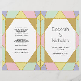 抽象芸術淡い色のジュレモダンートンウェディングプログラム