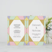 抽象芸術淡い色のジュレモダンートンウェディングプログラム (スタンド正面)