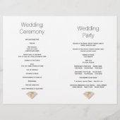 抽象芸術淡い色のジュレモダンートンウェディングプログラム (裏面)