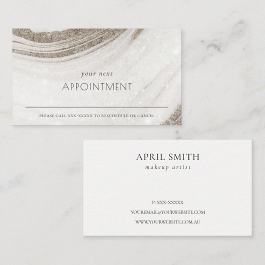 抽象芸術淡い色の金ゴールドマーブルゲートアポイントメント 名刺 (正面/裏面)