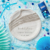 抽象芸術淡い色の金ゴールドマーブルゲートブライダルシャワー ペーパープレート (パーティー)