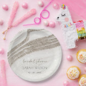 抽象芸術淡い色の金ゴールドマーブルゲートブライダルシャワー ペーパープレート (パーティー)