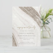 抽象芸術淡い色の金ゴールドマーブルゲート婚約招待状 サンキューカード (スタンド正面)