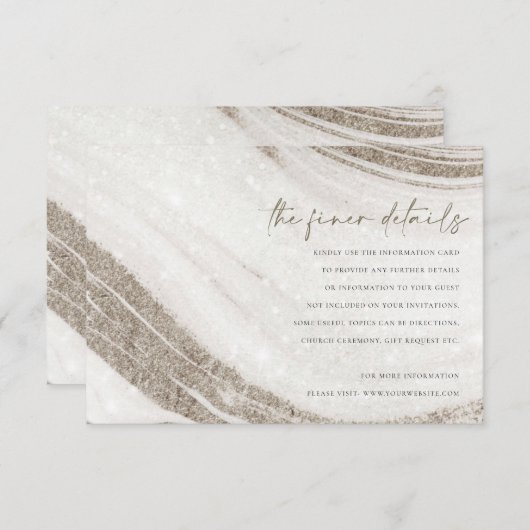 抽象芸術淡い色の金ゴールド大理石アゲ結婚ート詳細 エンクロージャーカード (正面/裏面)