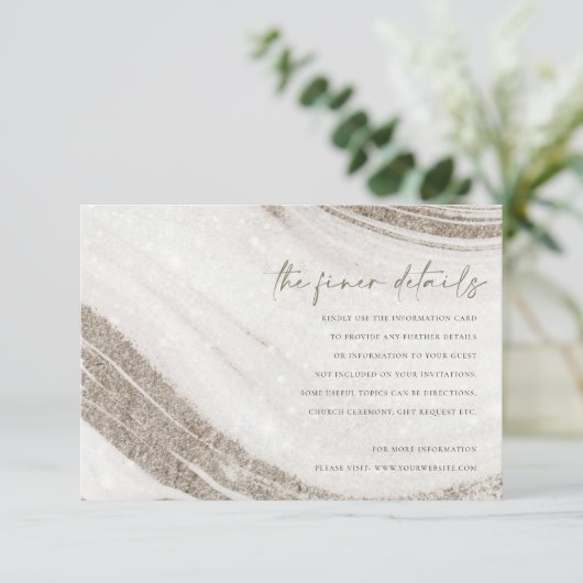 抽象芸術淡い色の金ゴールド大理石アゲ結婚ート詳細 エンクロージャーカード (スタンド正面)