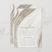 抽象芸術淡い色の金ゴールド大理石瑪瑙ウェディングレセプション エンクロージャーカード (正面/裏面)