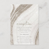 抽象芸術淡い色の金ゴールド大理石瑪瑙ウェディングレセプション エンクロージャーカード (正面)