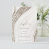 抽象芸術淡い色の金ゴールド大理石瑪瑙ウェディングレセプション エンクロージャーカード (スタンド正面)