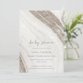 抽象芸術淡い色の金ゴールド大理石瑪瑙ベビーシャワー招待状 サンキューカード (スタンド正面)